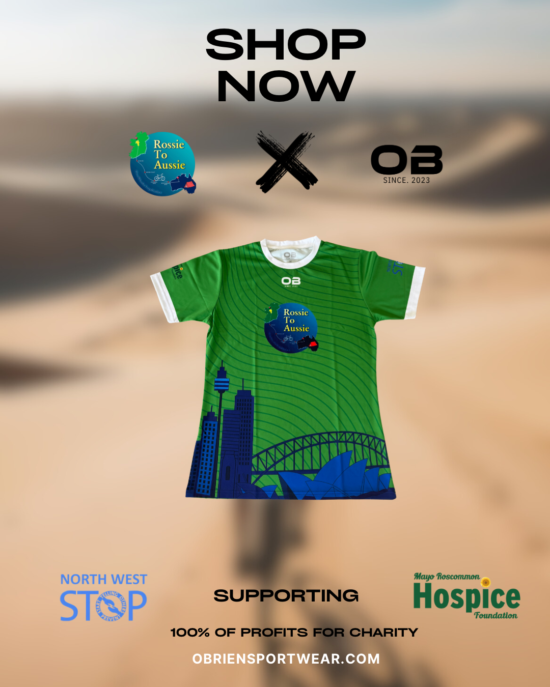 Kids Green Rossie To Aussie X OBSportwear Jersey