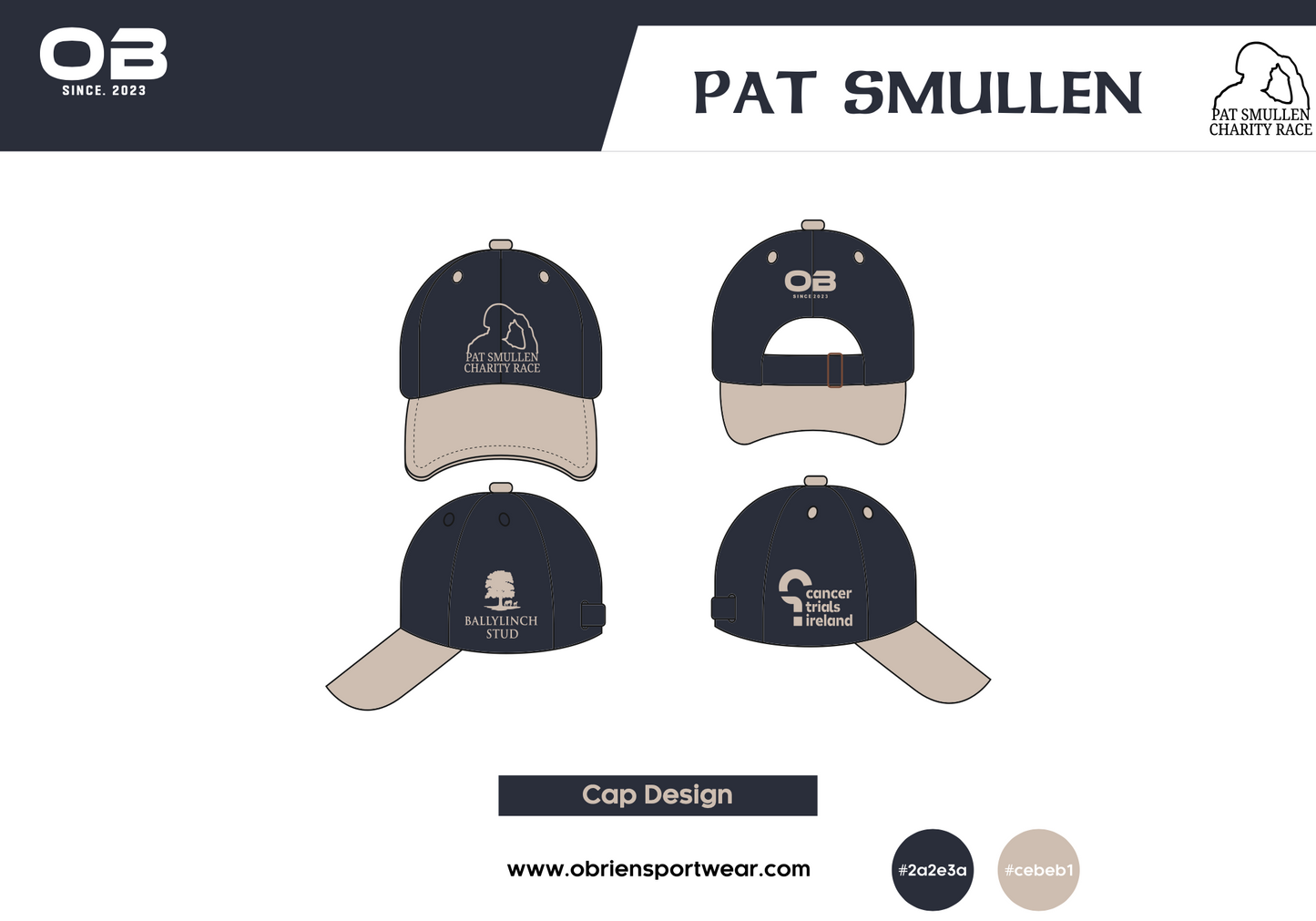 Pat Smullen Charity Race - Peak Cap Navy and Cream
