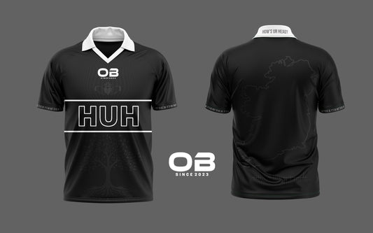 HUH X OBSPORTWEAR Collared Jersey- Black