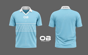 HUH X OBSPORTWEAR COLLARED JERSEY- Blue