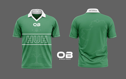 HUH X OBSPORTWEAR Collared Jersey- Green